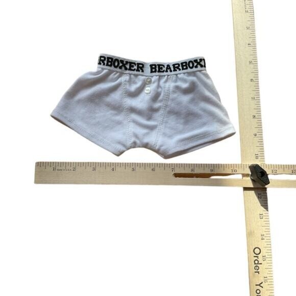 Build a Bear Plush Teddy Bear Clothing White Bear Boxers Underwear - Picture 3 of 3